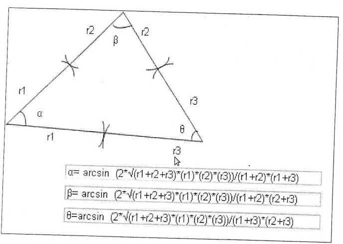 sekil 1.2 Ucgen  ve Ic aci hesaplari