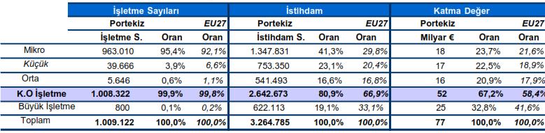  Kaynak  Kobi Yasasi Portekiz Raporu, Portekiz Isletme Yapilari