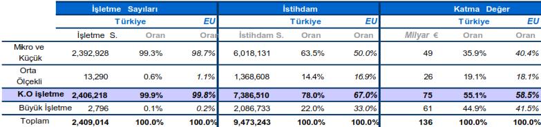  Kaynak  Kobi Yasasi Türkiye Raporu, Türkiye Isletme Yapilari